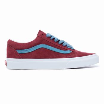 Női Vans Oversized Lace Old Skool Tornacipő VA8347692 Sötét Piros Kék